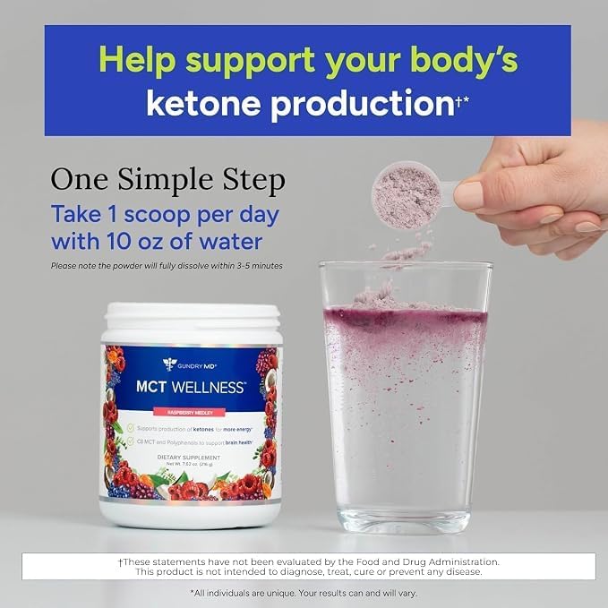 Gundry MD MCT Wellness Powder – Raspberry Medley – 30 Servings