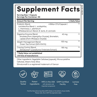 Nucific Bio-X4 4-in-1 Weight Management Probiotic – 90 Capsules