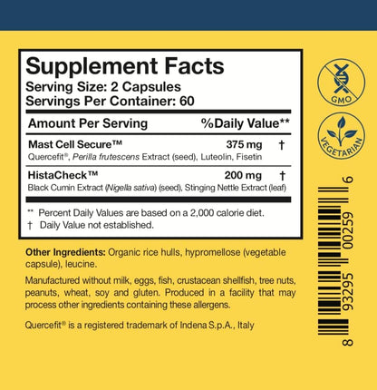 Researched Nutritionals HistaQuel Histamine Support – 120 Capsules