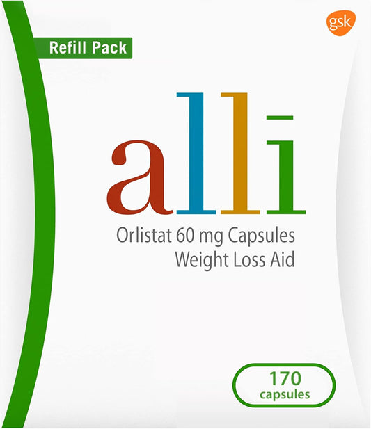 alli Weight Loss Supplement – Orlistat 60 mg Capsules – 170 Count Refill Pack