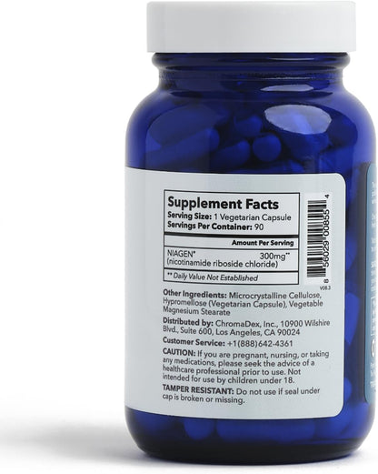 TRU NIAGEN NAD+ Supplement – Nicotinamide Riboside 300 mg – 90 Servings