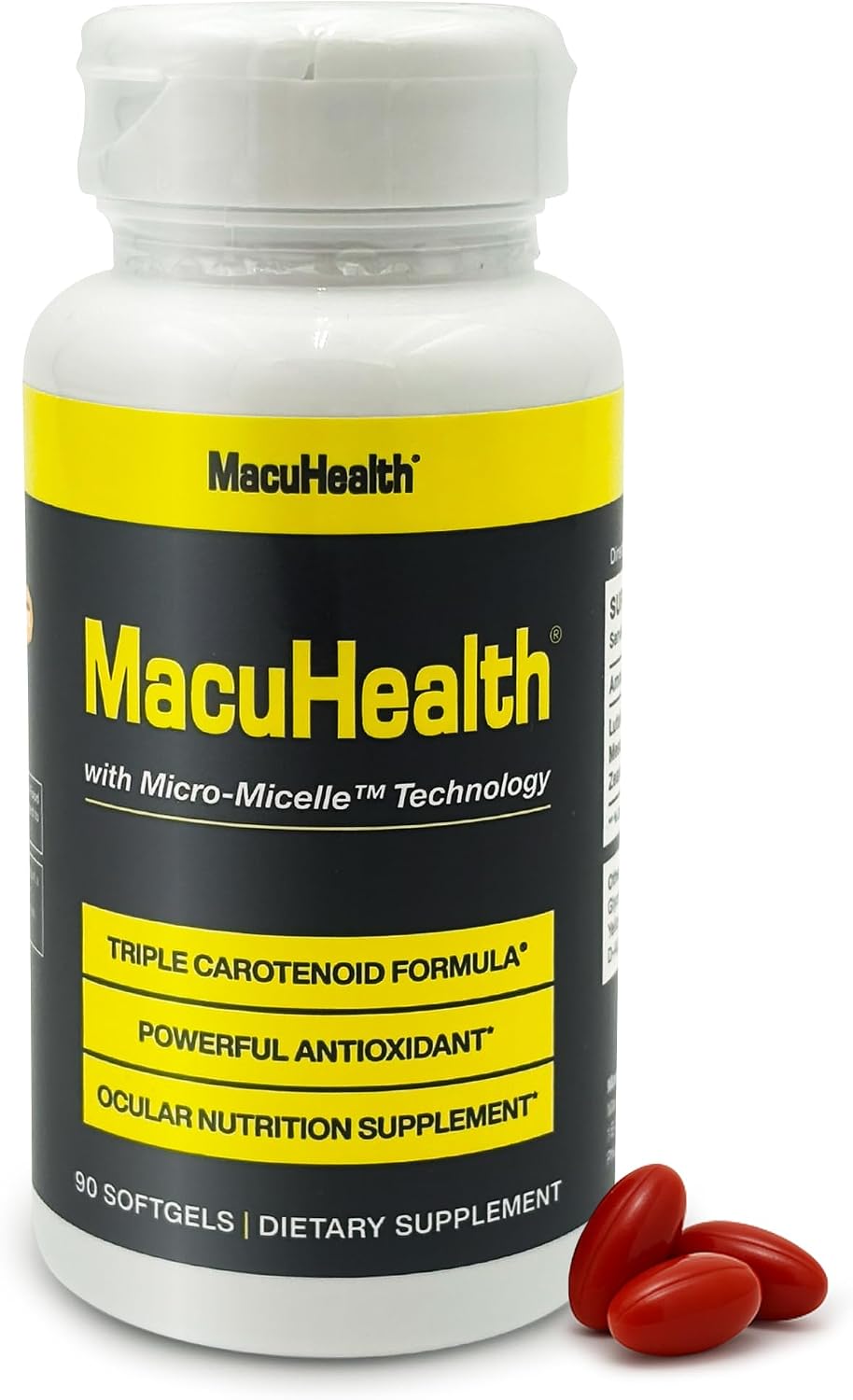 MacuHealth Triple Carotenoid Formula – Eye Health Vitamins for Adults – 90 Softgels