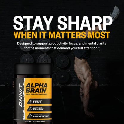 Alpha Brain Memory & Focus Supplement – Daily Cognitive Support – 60 Capsules