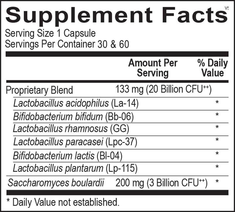 Ortho Biotic Probiotic Supplement – Digestive & Gut Health Support – 60 Capsules