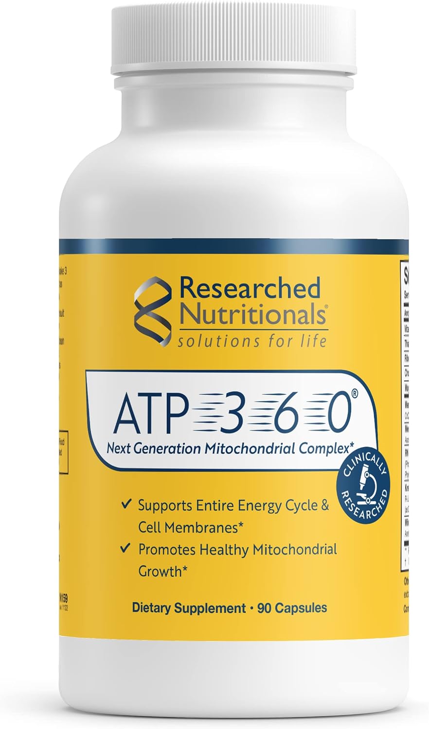 Researched Nutritionals ATP 360 – Mitochondrial & Cellular Energy Support – 90 Capsules