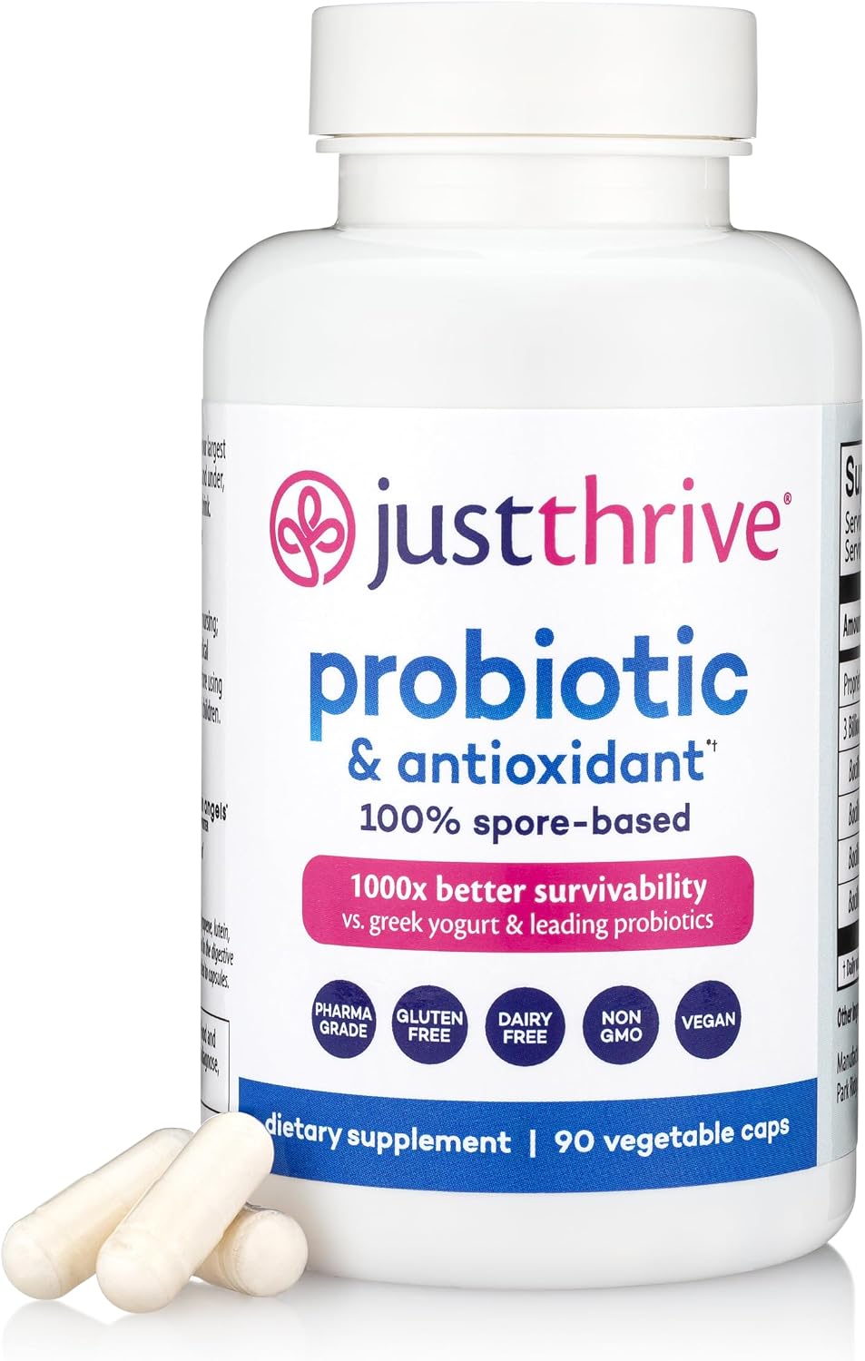 Just Thrive Probiotic & Antioxidant – 100% Spore-Based Digestive Support