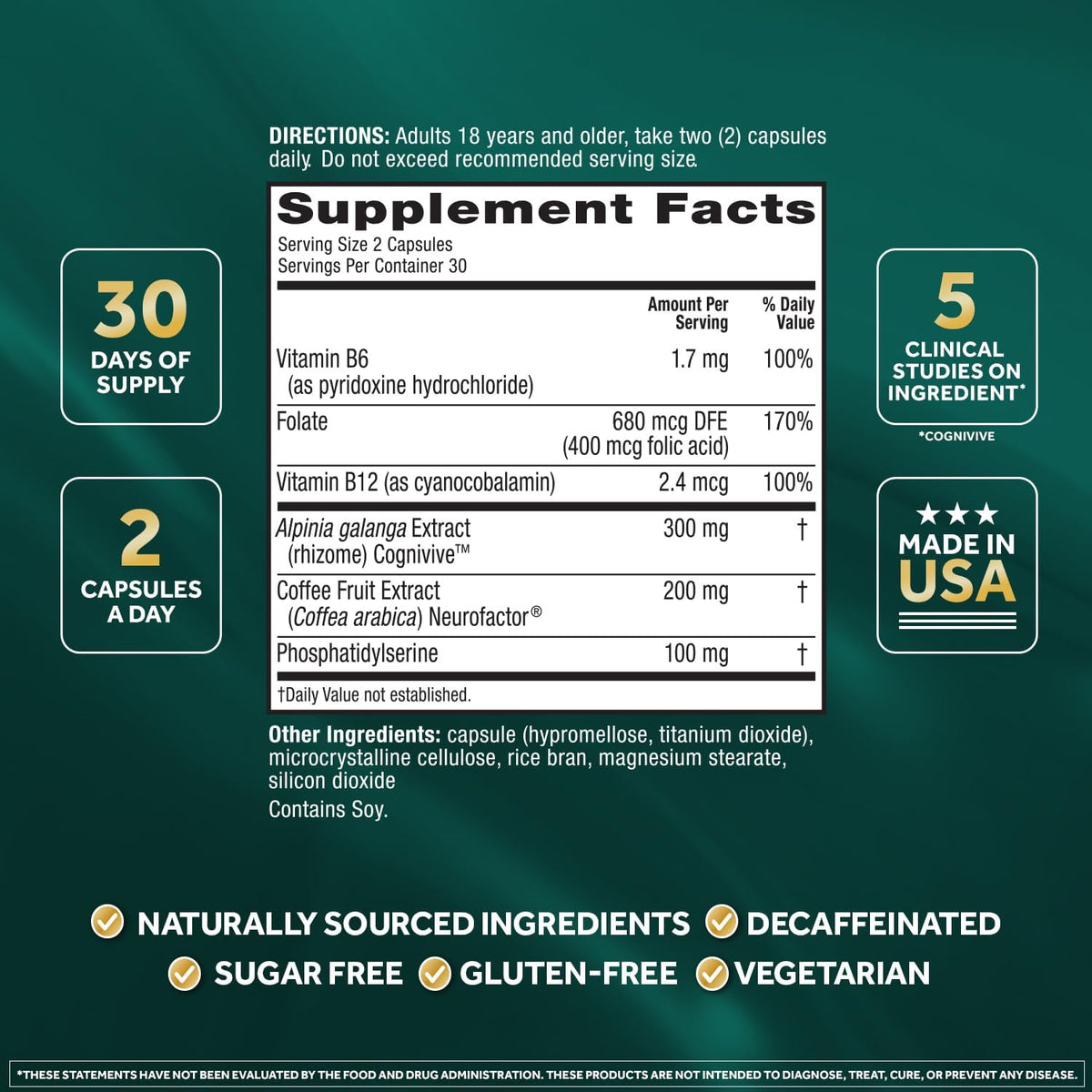 NEURIVA Ultra Brain Supplement – Memory & Focus Support – 60 Capsules