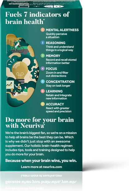 NEURIVA Ultra Brain Supplement – Memory & Focus Support – 60 Capsules