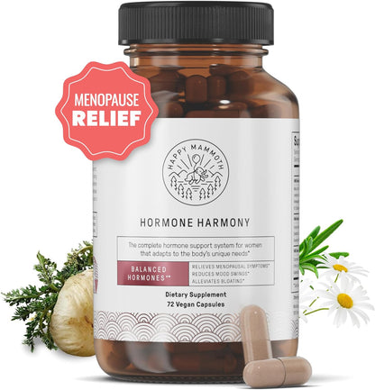 Happy Mammoth Hormone Harmony – Natural Hormonal Support for Women – 72 Capsules