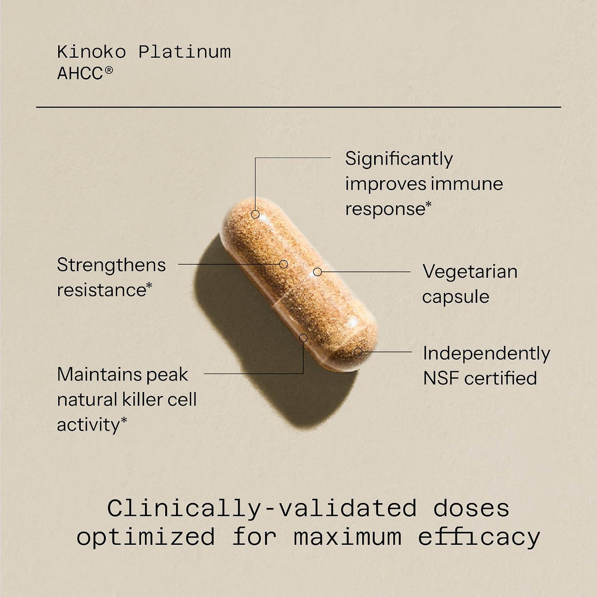 Quality of Life Kinoko Platinum AHCC – 750 mg – Immune & Wellness Support – 60 Veggie Capsules