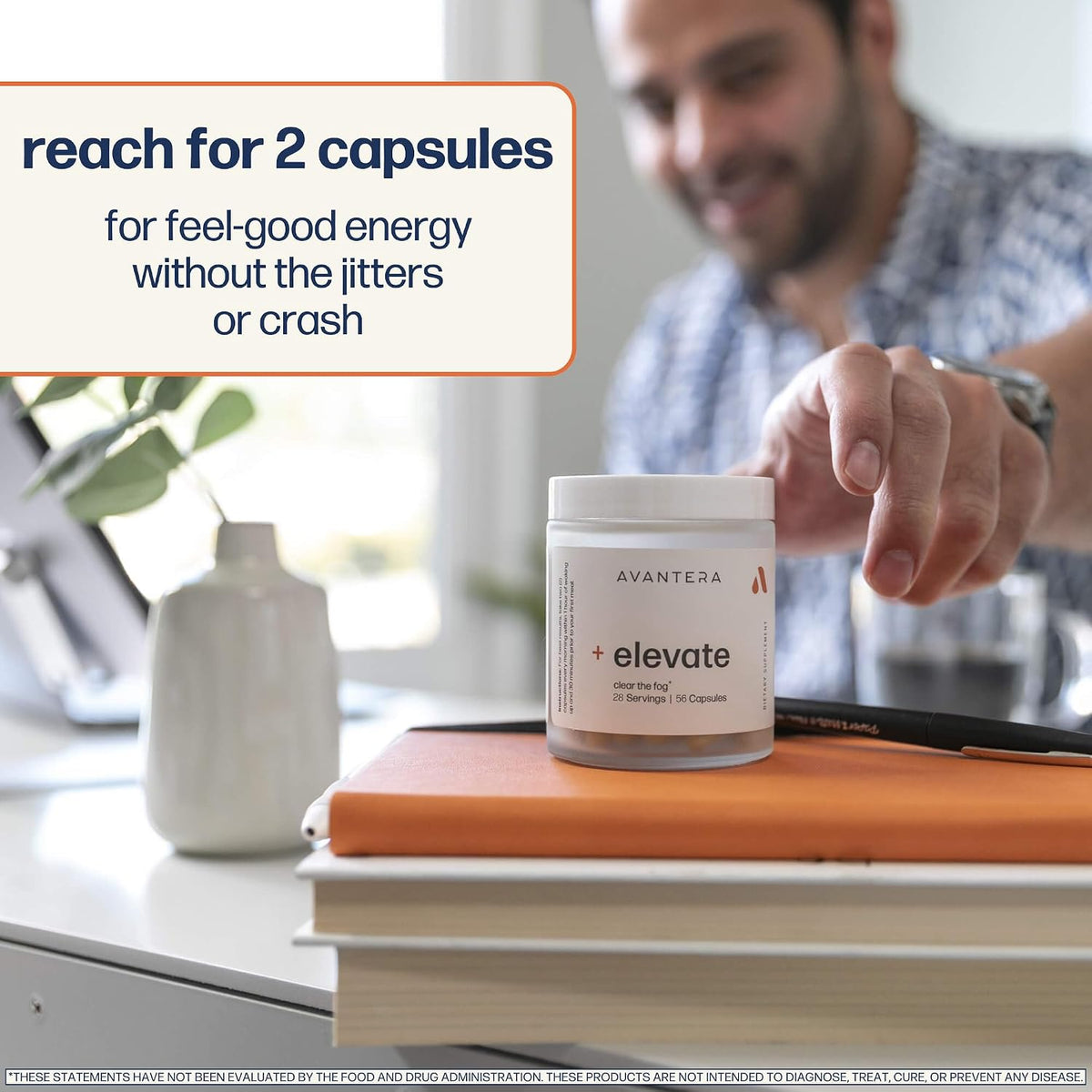 Avantera Elevate Premium Nootropic Supplement – Memory, Focus & Energy Support – 56 Count