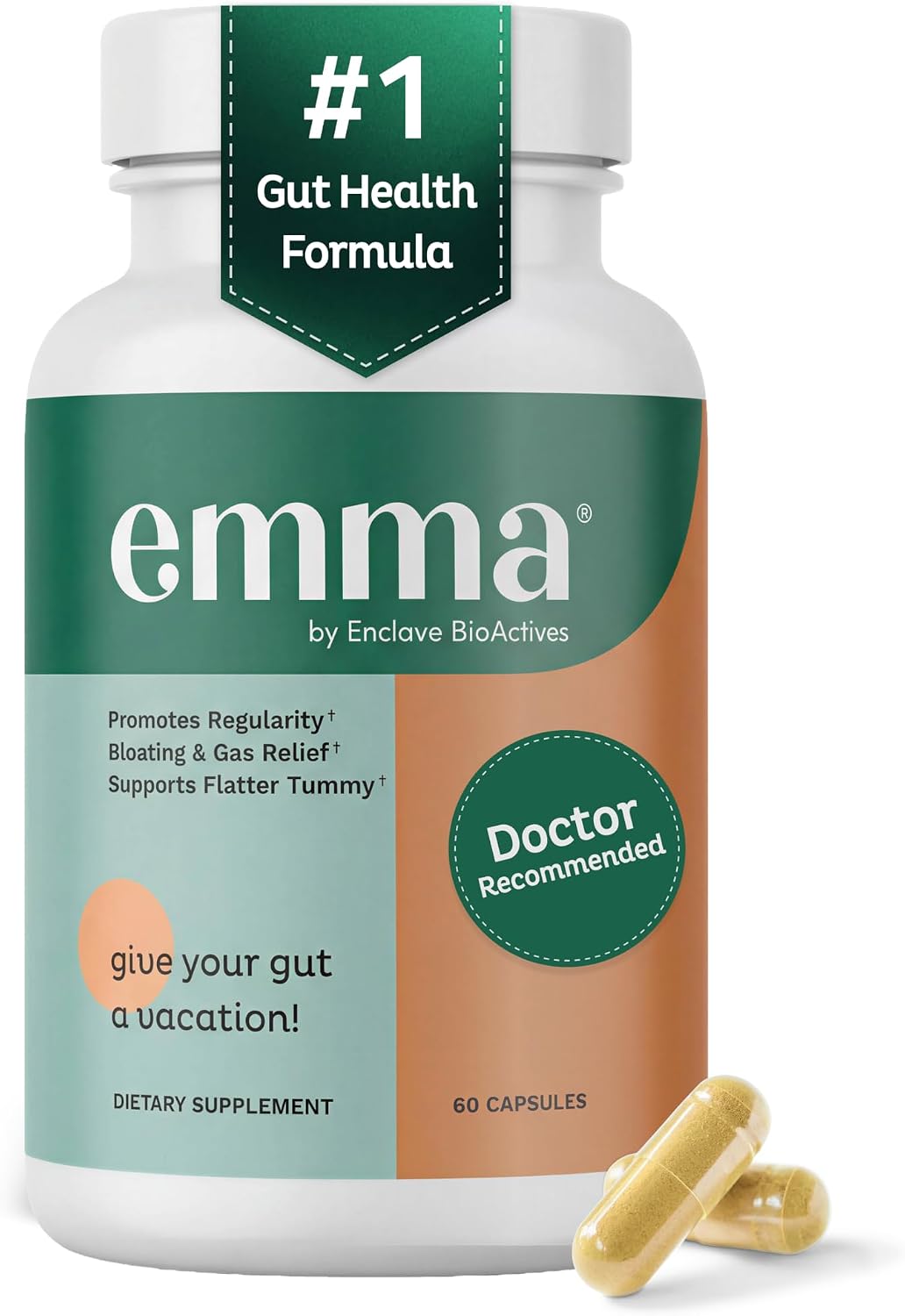 Emma Relief Digestive Support Supplement – Constipation, Gas & Bloating Relief