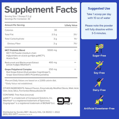 Gundry MD MCT Wellness Powder – Raspberry Medley – 30 Servings
