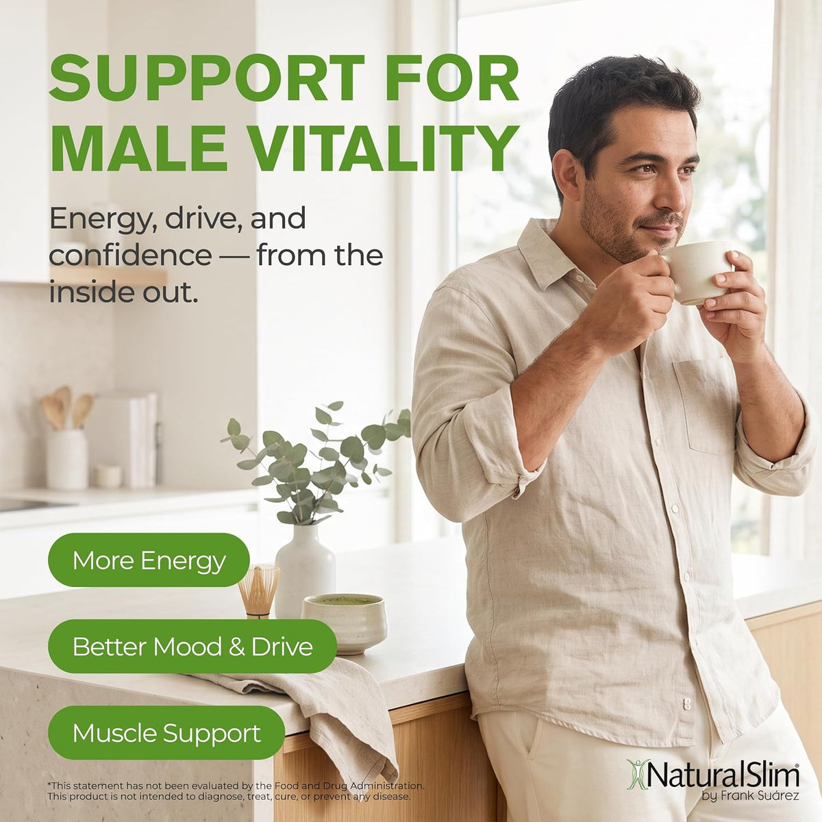 NaturalSlim Testosterin Testosterone Support – Ginkgo Biloba – 180 Capsules