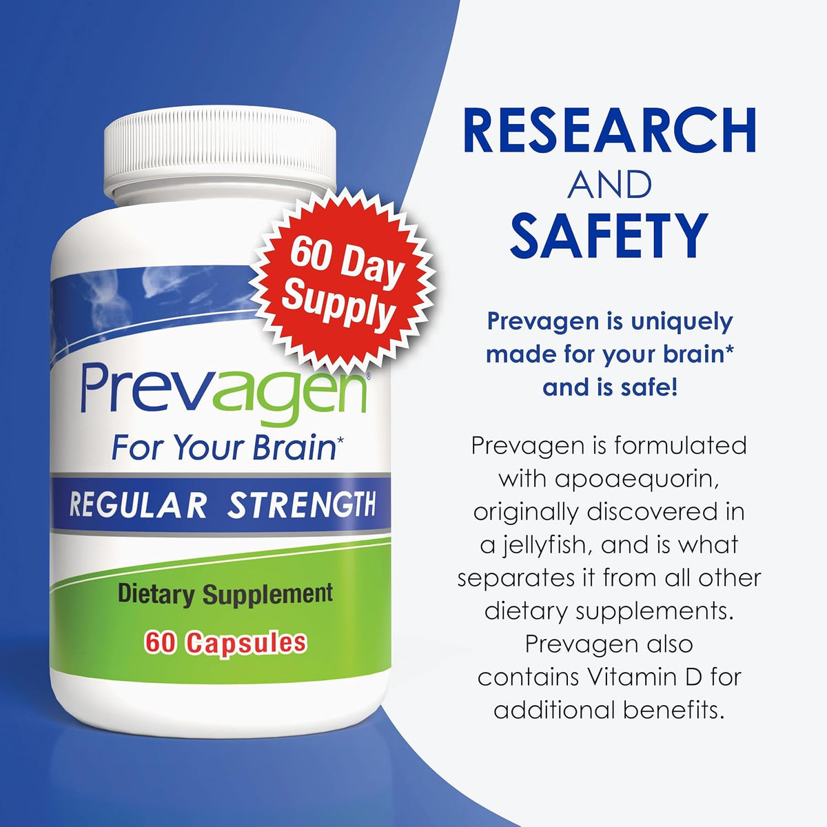 Prevagen Regular Strength – 60 Capsules, 1-Pack