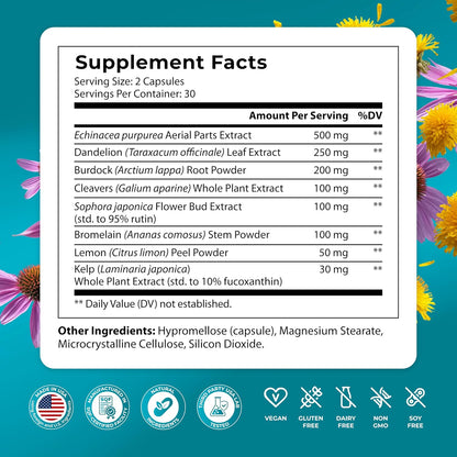 PureHealth Research Lymph System Support – Lymphatic Drainage Supplement