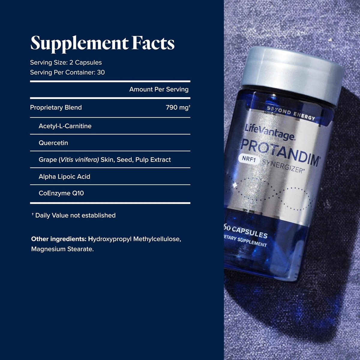 LifeVantage Protandim NRF1 Synergizer – Cellular Energy & Mitochondrial Support – 60 Capsules