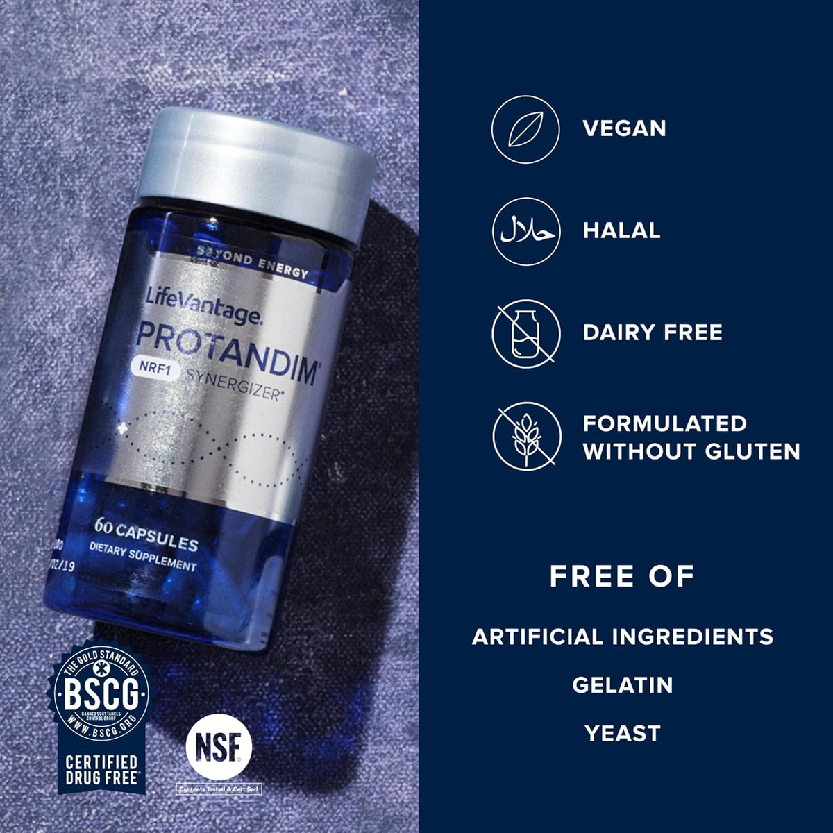 LifeVantage Protandim NRF1 Synergizer – Cellular Energy & Mitochondrial Support – 60 Capsules