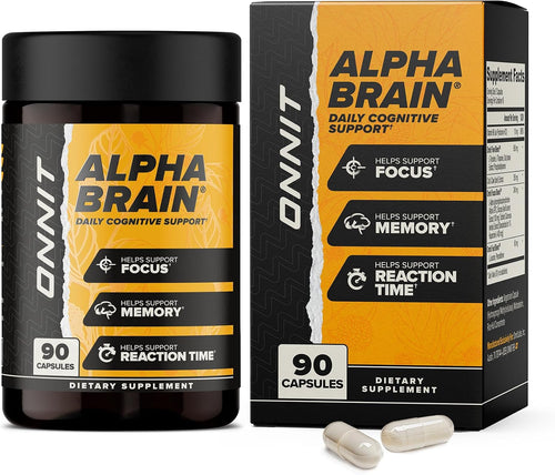 ONNIT Alpha Brain Nootropic Supplement – Focus & Memory Support – 90 Capsules