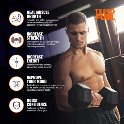 TestoFuel 120 Testosterone Support Pills for Men – Natural Formula with Fenugreek & Magnesium