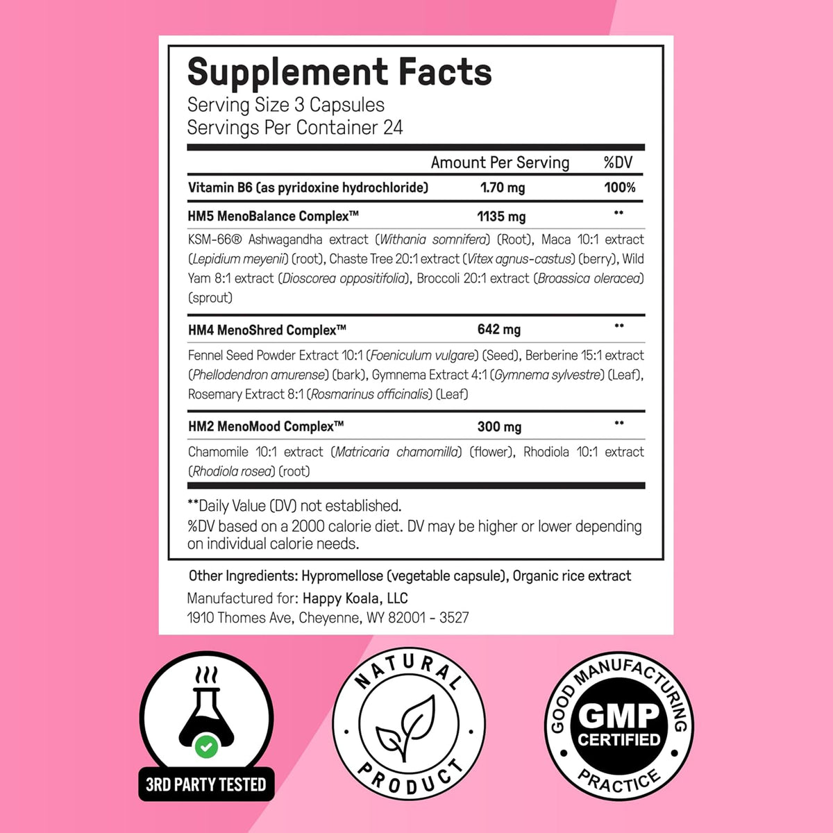 Happy Mammoth Hormone Harmony – Natural Hormonal Support for Women – 72 Capsules