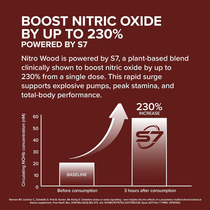 Nitro Wood Nitric Oxide Booster for Men – Blood Flow Support – 30 Servings