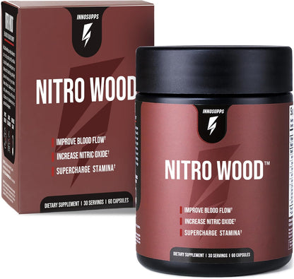 Nitro Wood Nitric Oxide Booster for Men – Blood Flow Support – 30 Servings