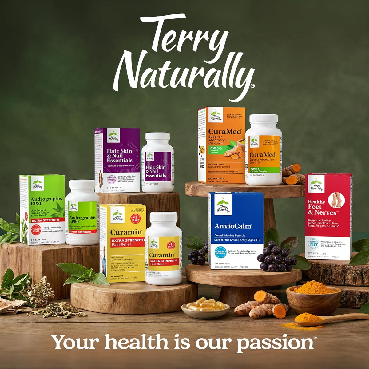 Terry Naturally CuraMed 750 mg – Curcumin Support Supplement – 120 Capsules
