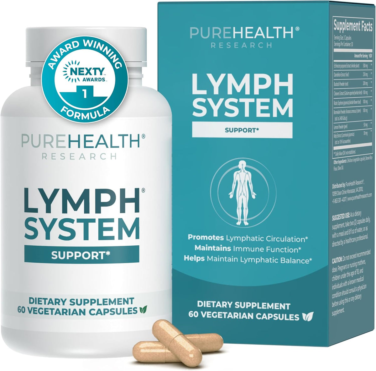 PureHealth Research Lymph System Support – Lymphatic Drainage Supplement