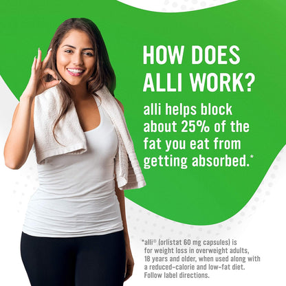 alli Weight Loss Aid – Orlistat 60 mg Capsules – 120 Count Refill Pack