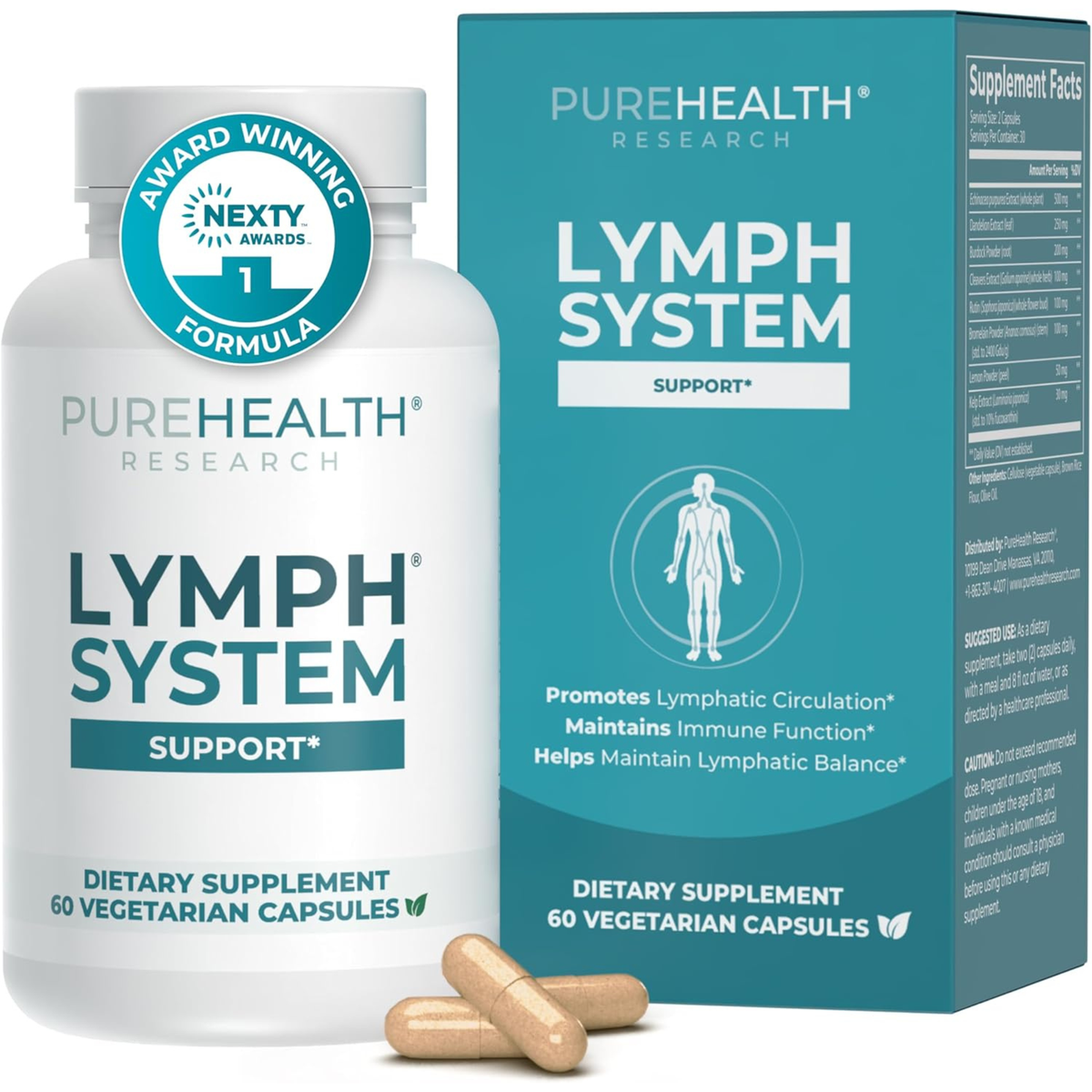 PureHealth Research Lymph System Support – Lymphatic Drainage Supplement