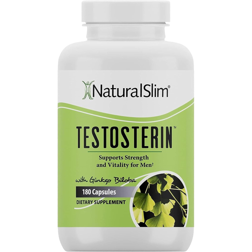 NaturalSlim Testosterin Testosterone Support – Ginkgo Biloba – 180 Capsules