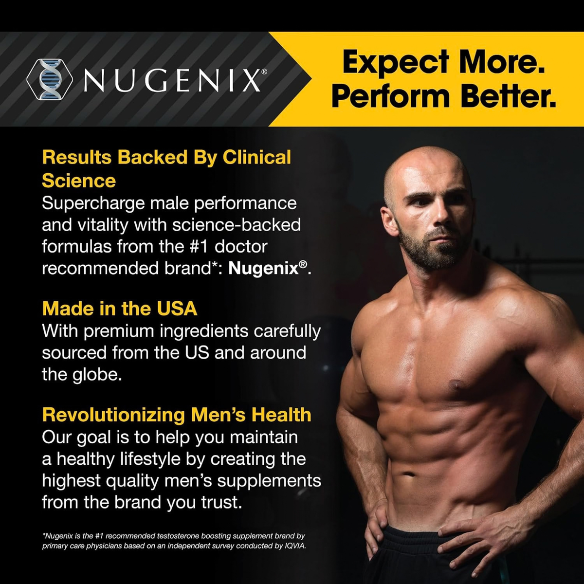 Nugenix Total-T Testosterone Support for Men – Free & Total Testosterone Formula – 90 Capsules